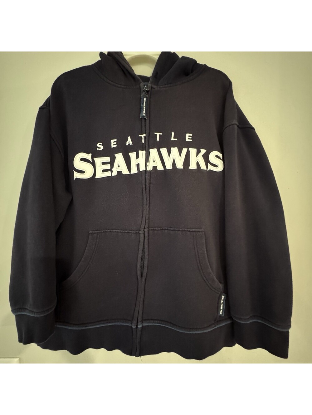 NFL Team Apparel Blue Seattle Seahawks Zip Up Hoodie Women Plus Size 1X